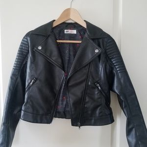 Faux leather moto jacket